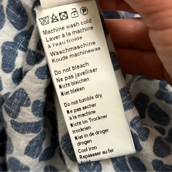 Piazza Del Tempio Italy Women's Leopard Print 100% Linen Dress Med Spring Beach - Picture 9 of 11